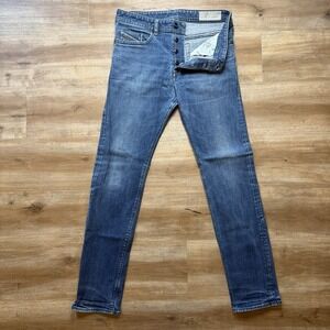 Diesel Buster Jeans Men 31x32 Blue Slim Tapered Stretch Medium Wash Denim 0860Z